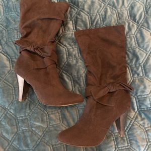 Cute bow heeled booties